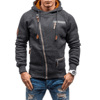 Sudadera de hombre con capucha y cremallera completa - estilo informal con múltiples bolsillos