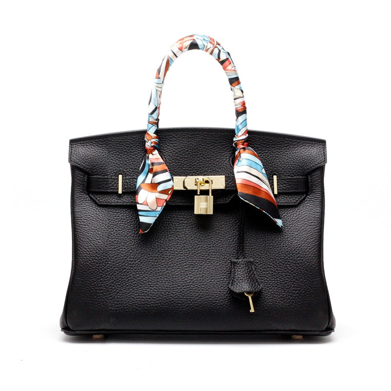 Borsa a Mano Donna in Vera Pelle Cognac