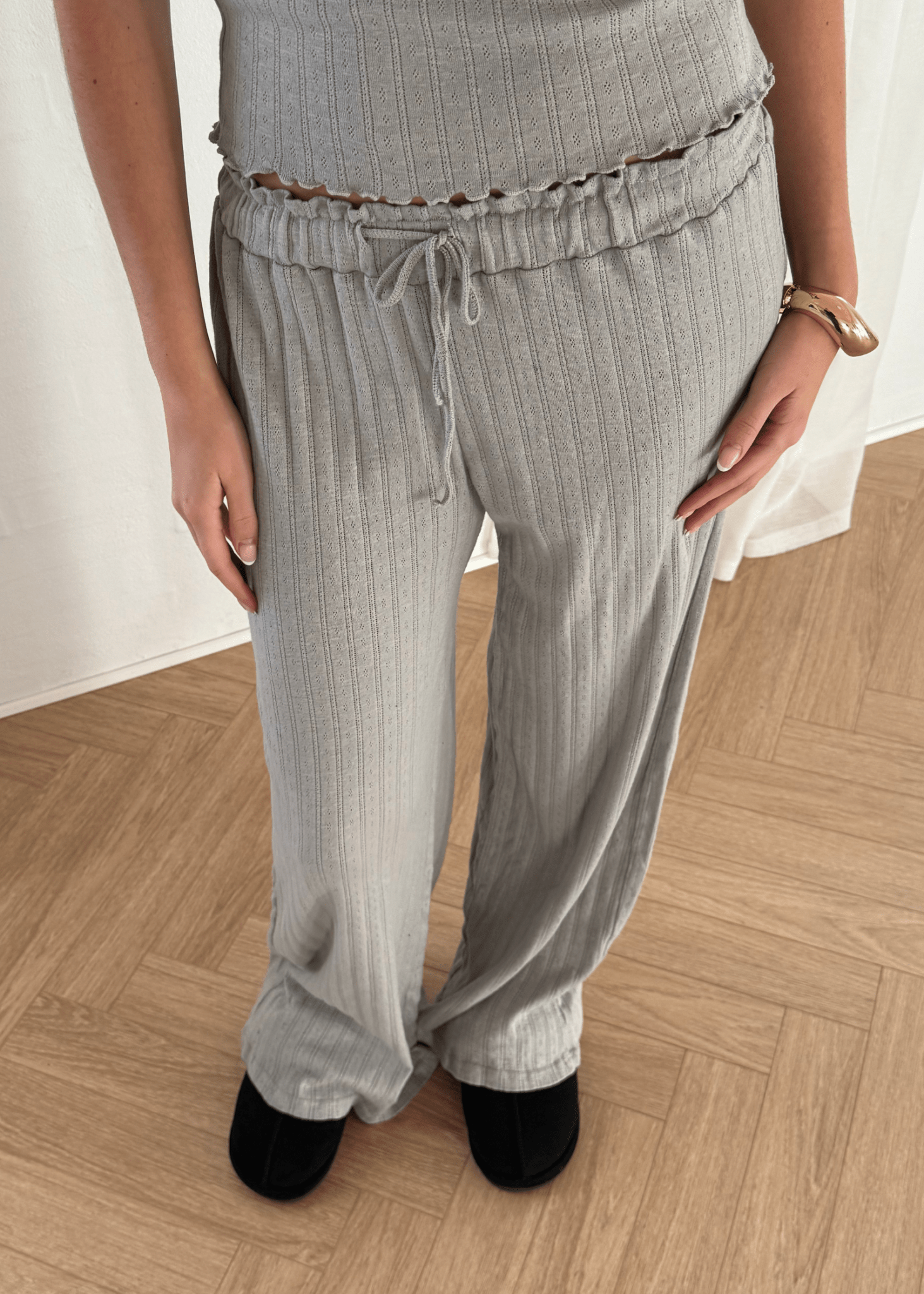 Pointelle Loungewear Bukser med Low Waist