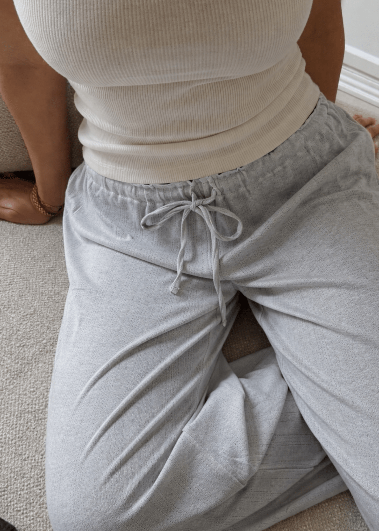 Pointelle Loungewear Bukser med Low Waist