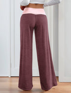 Pantalones palazzo de mujer con cintura doblada – Suaves, elásticos y de pierna ancha