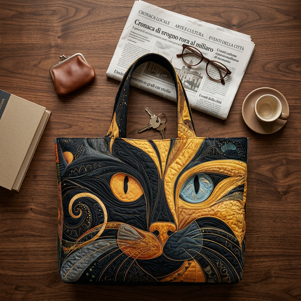 Borsa Trapuntata Gatto Misteriosa