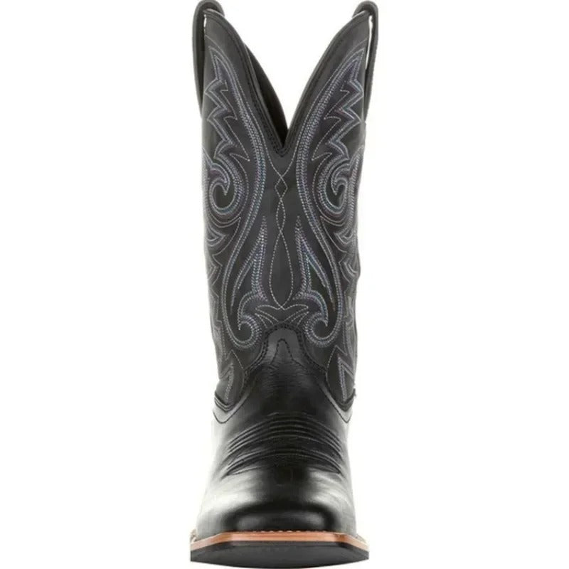 Botas cowboy para mujer con bordados western - botas texanas de media caña con tacón bajo