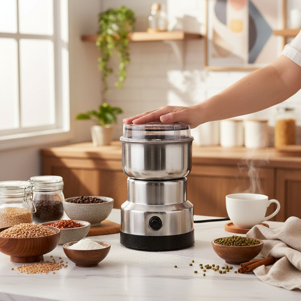 Multifunktionel Bærbar Madkværn – Hurtig Én-Touch Kværn til Kaffe, Urter og Krydderier