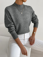 Maglione Donna Minimalista con Collo Alto Morbido
