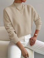 Maglione Donna Minimalista con Collo Alto Morbido