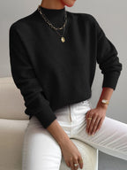 Maglione Donna Minimalista con Collo Alto Morbido