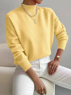 Maglione Donna Minimalista con Collo Alto Morbido