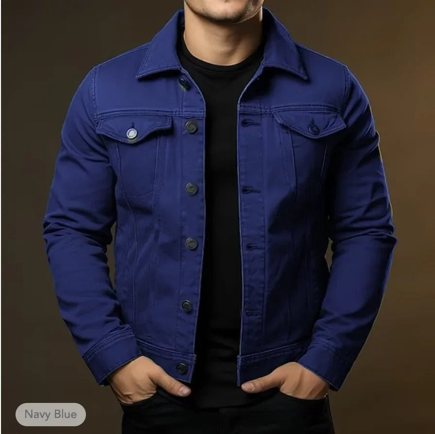 Giacca Uomo in Denim Leggero dal Taglio Moderno