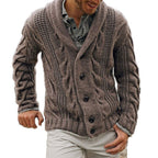 Cardigan Uomo in Misto Lana con Bottoni dal Taglio Classico