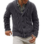 Cardigan Uomo in Misto Lana con Bottoni dal Taglio Classico
