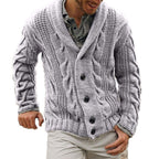 Cardigan Uomo in Misto Lana con Bottoni dal Taglio Classico