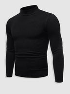 Jersey de cuello alto para hombre, corte ajustado - Elegante y minimalista para otoño e invierno