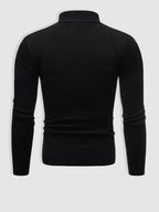 Jersey de cuello alto para hombre, corte ajustado - Elegante y minimalista para otoño e invierno