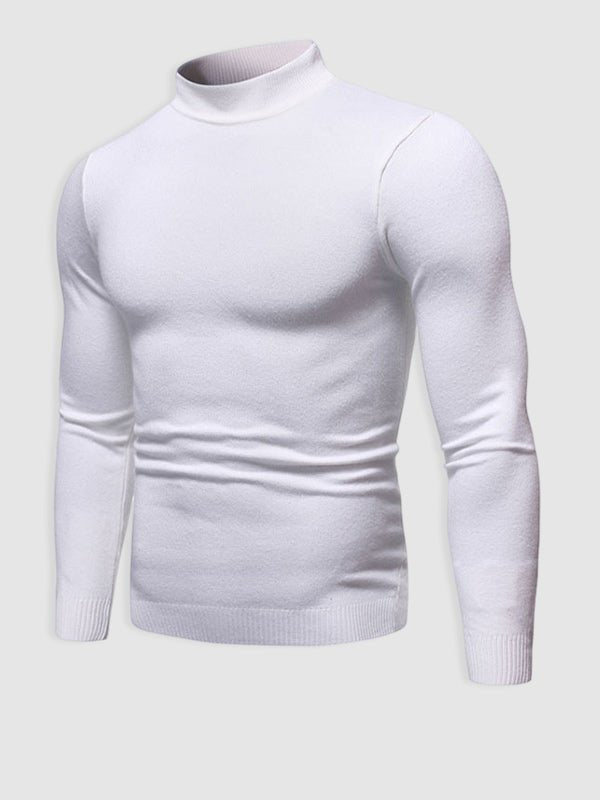 Jersey de cuello alto para hombre, corte ajustado - Elegante y minimalista para otoño e invierno
