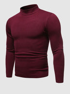 Jersey de cuello alto para hombre, corte ajustado - Elegante y minimalista para otoño e invierno