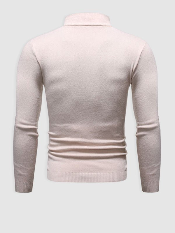 Jersey de cuello alto para hombre, corte ajustado - Elegante y minimalista para otoño e invierno