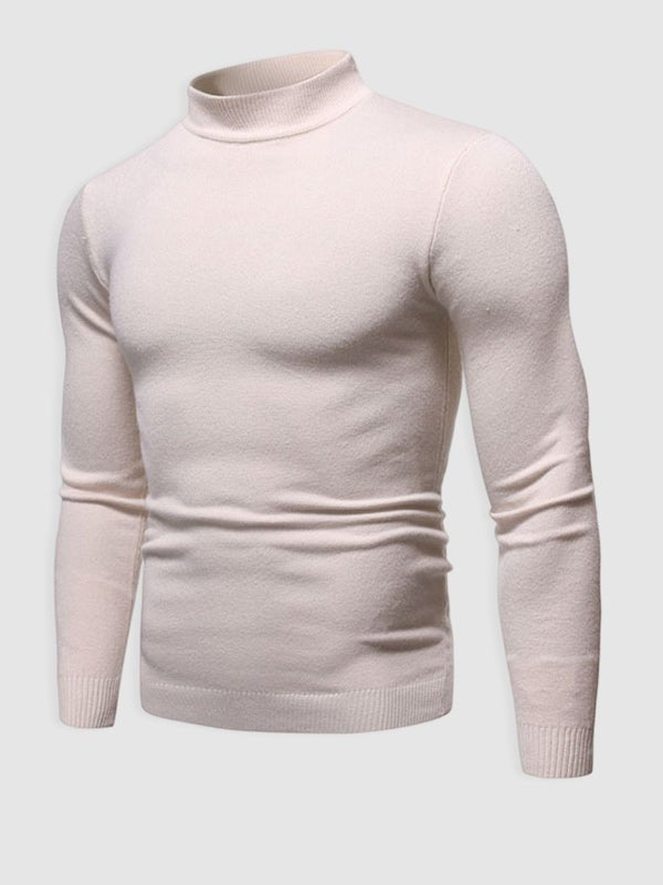 Jersey de cuello alto para hombre, corte ajustado - Elegante y minimalista para otoño e invierno
