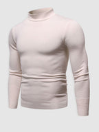 Jersey de cuello alto para hombre, corte ajustado - Elegante y minimalista para otoño e invierno