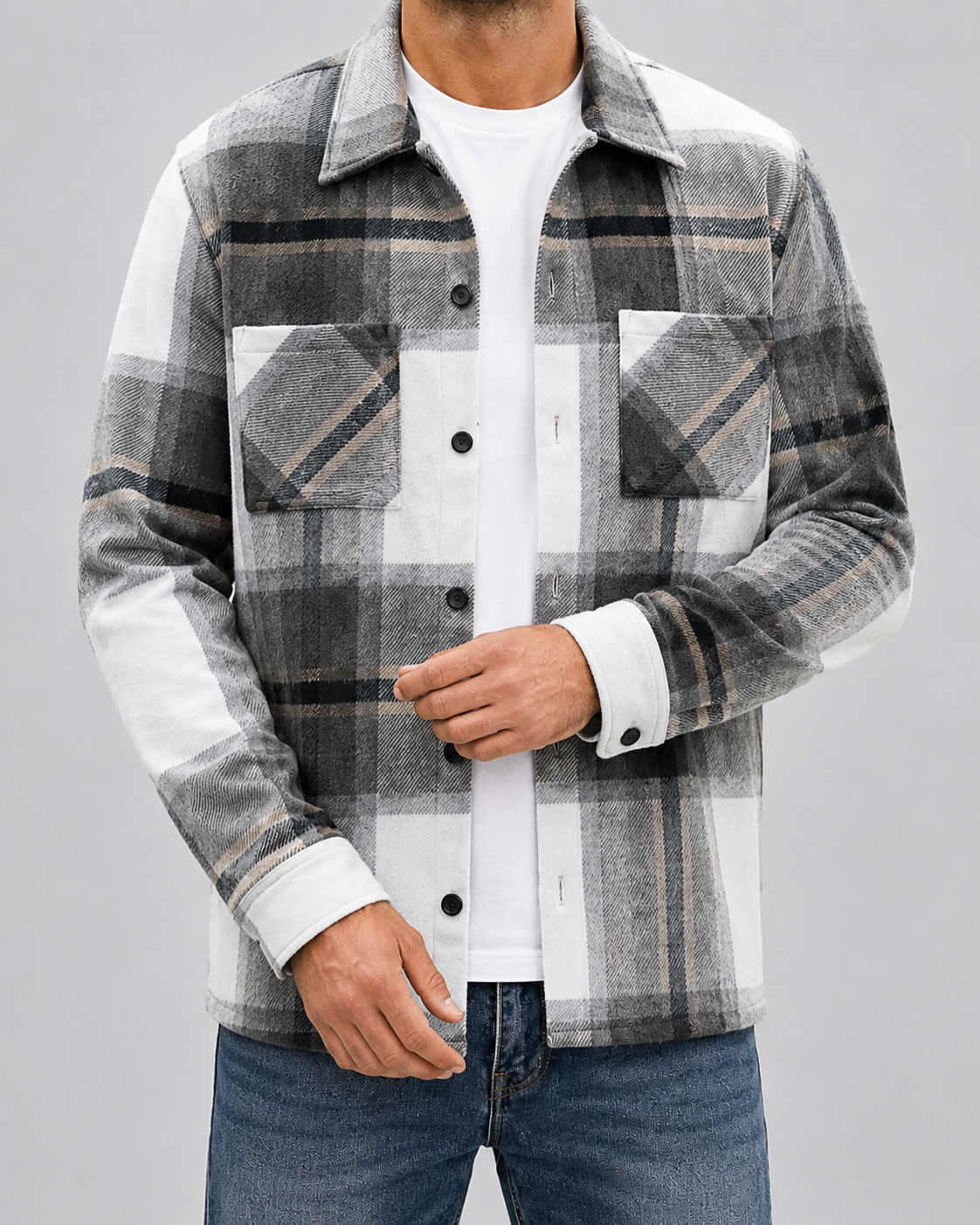 Overshirt Uomo in Flanella a Quadri