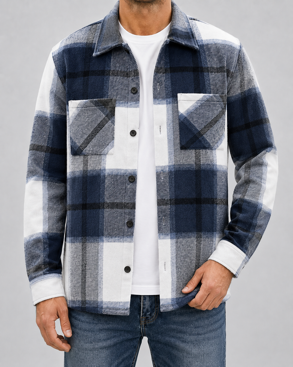 Overshirt Uomo in Flanella a Quadri
