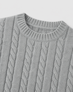 Maglione Uomo Girocollo in Maglia a Trecce