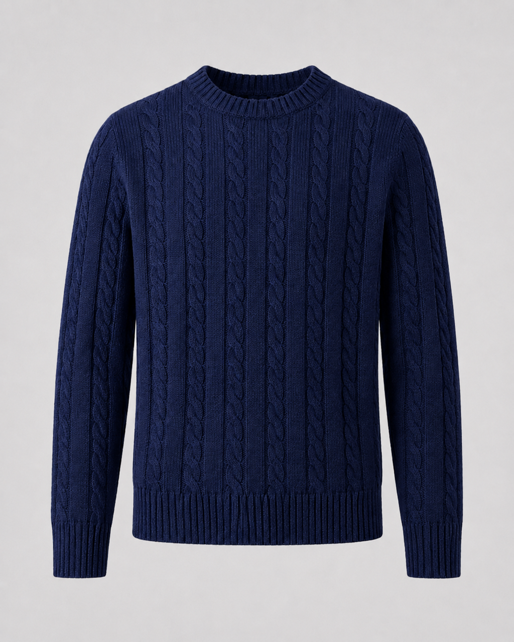 Maglione Uomo Girocollo in Maglia a Trecce
