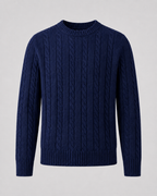 Maglione Uomo Girocollo in Maglia a Trecce