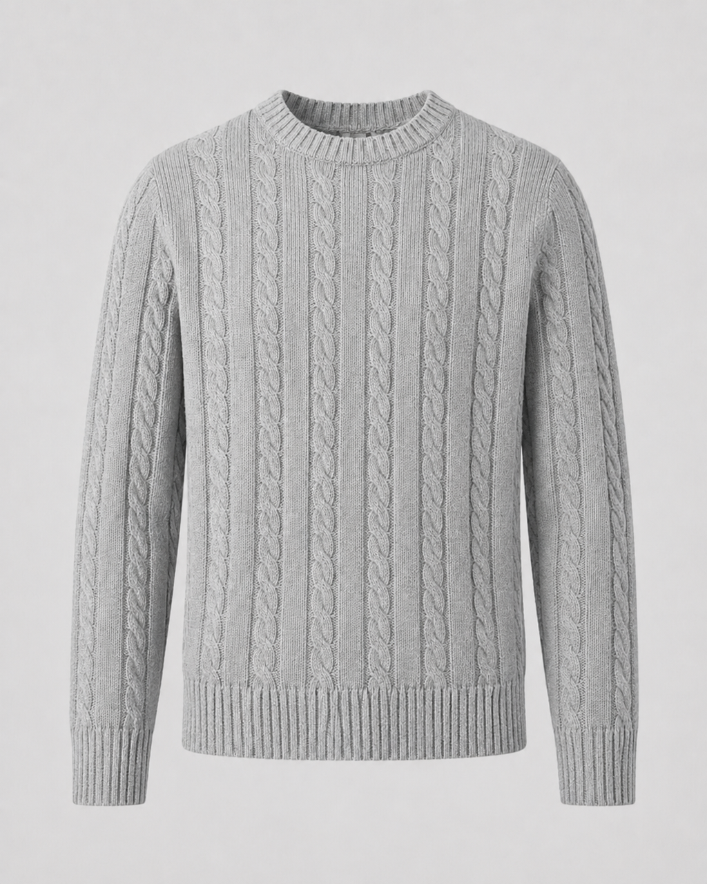 Maglione Uomo Girocollo in Maglia a Trecce