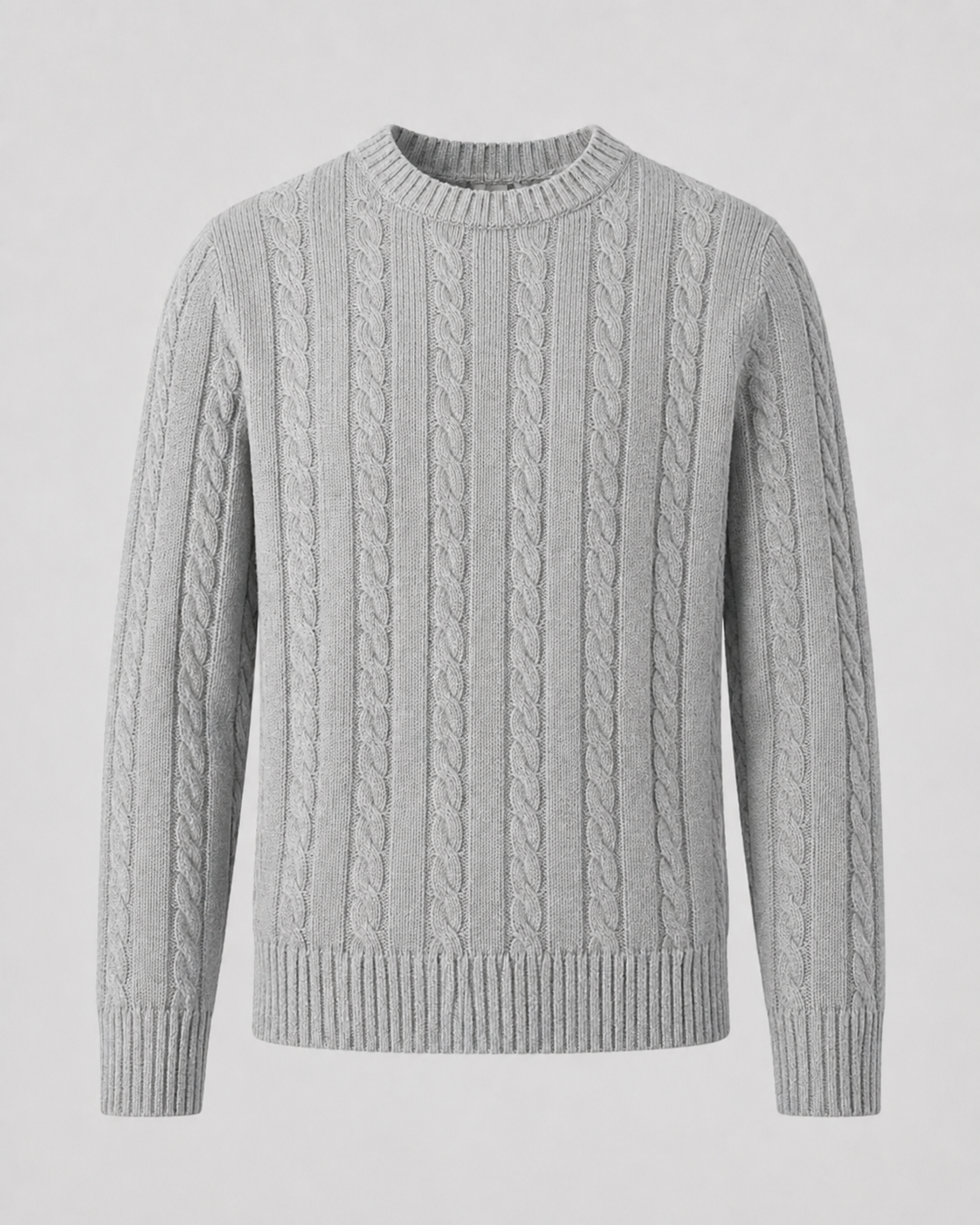 Maglione Uomo Girocollo in Maglia a Trecce