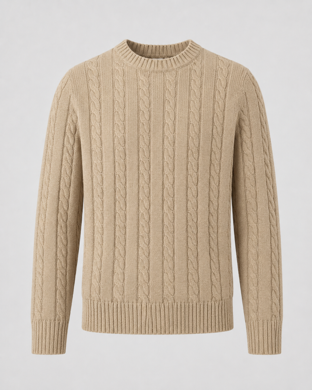 Maglione Uomo Girocollo in Maglia a Trecce