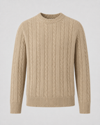 Maglione Uomo Girocollo in Maglia a Trecce