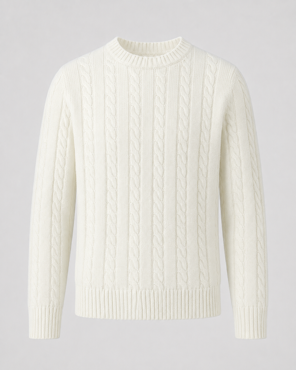 Maglione Uomo Girocollo in Maglia a Trecce