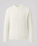 Maglione Uomo Girocollo in Maglia a Trecce
