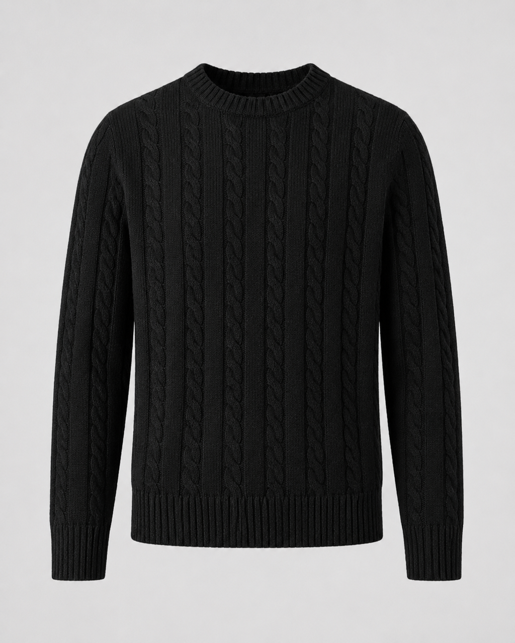 Maglione Uomo Girocollo in Maglia a Trecce