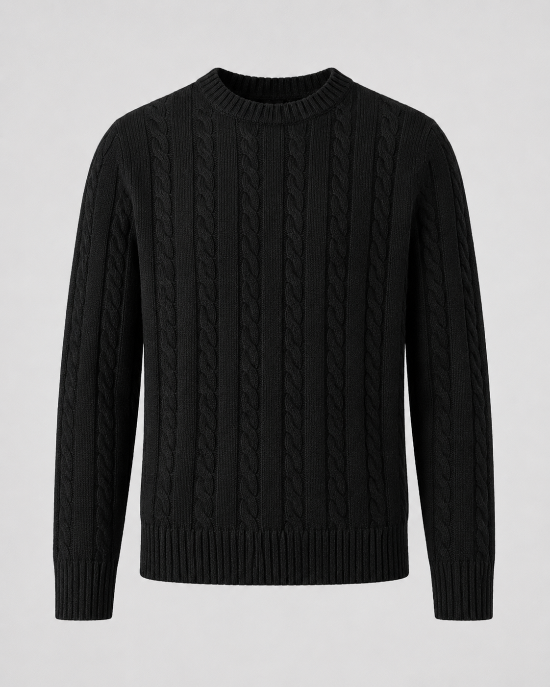 Maglione Uomo Girocollo in Maglia a Trecce