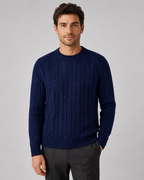 Maglione Uomo Girocollo in Maglia a Trecce