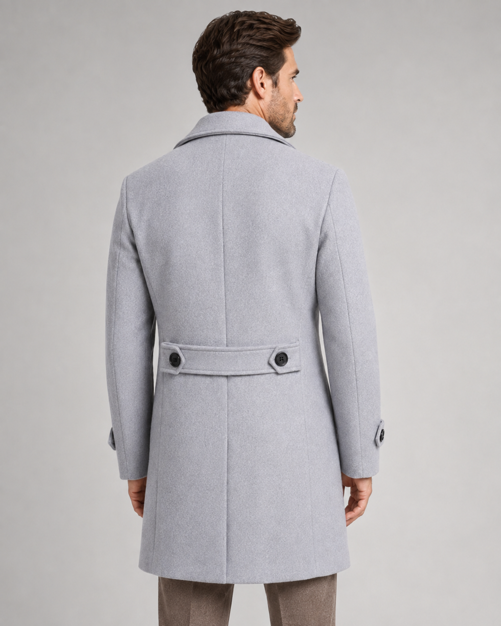 Cappotto Uomo Doppiopetto in Lana con Revers Ampi