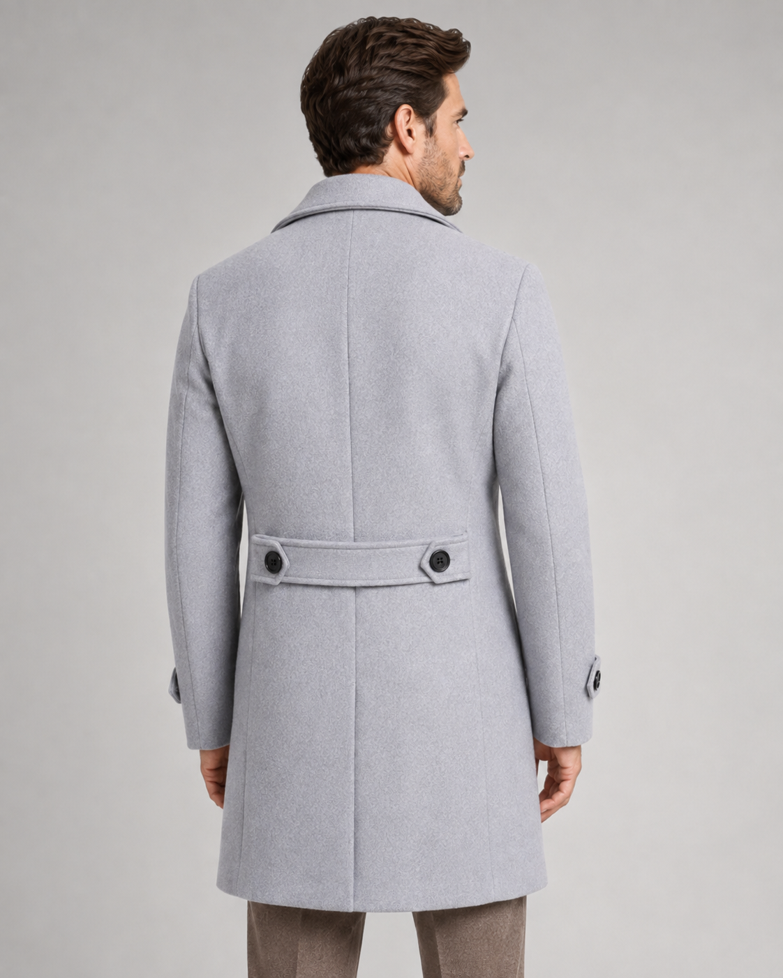 Cappotto Uomo Doppiopetto in Lana con Revers Ampi