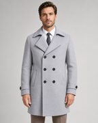 Cappotto Uomo Doppiopetto in Lana con Revers Ampi