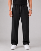 Pantalones de hombre con cordón y pernera recta