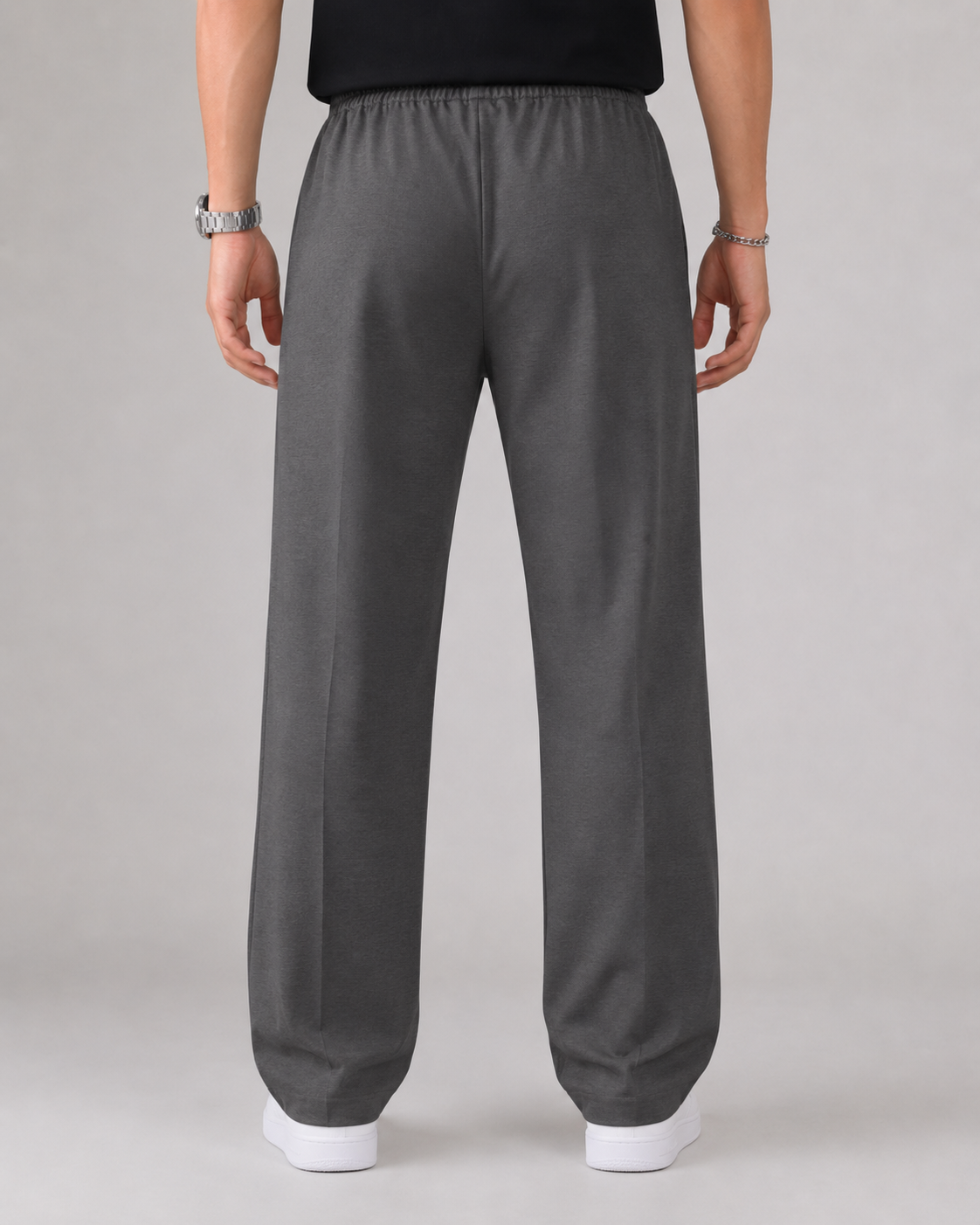 Pantalones de hombre con cordón y pernera recta