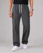 Pantalones de hombre con cordón y pernera recta