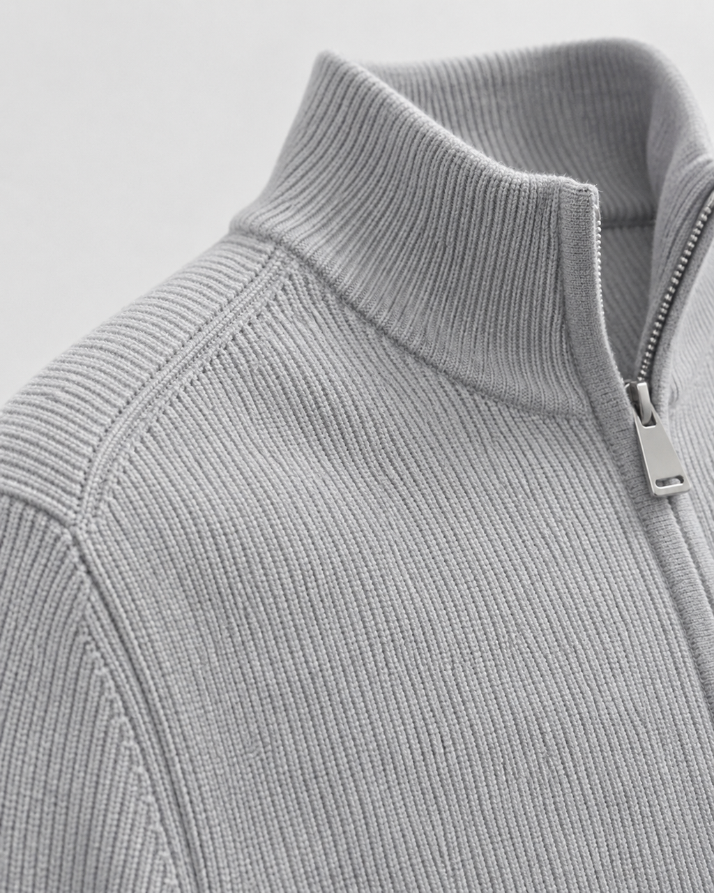 Cardigan homme en maille à fermeture éclair et col montant