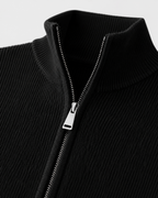 Cardigan homme en maille à fermeture éclair et col montant