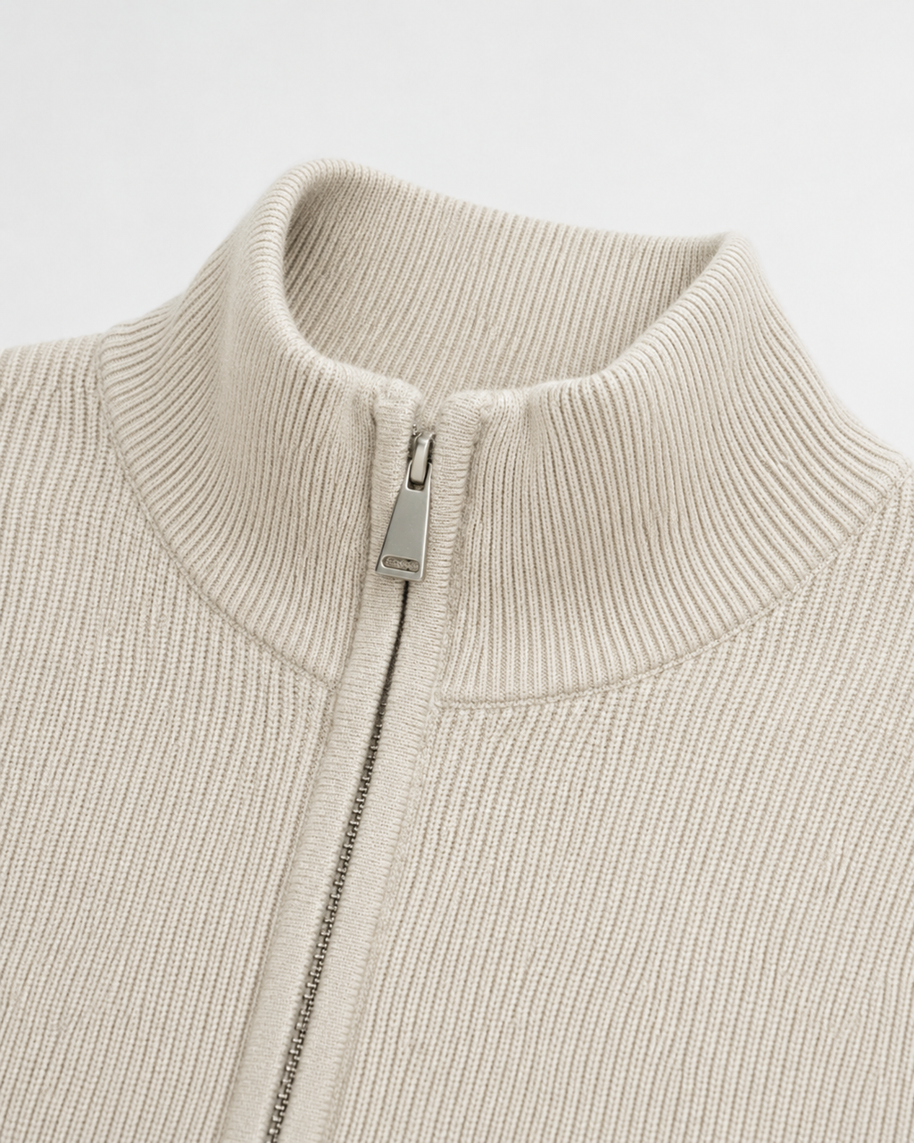 Cardigan homme en maille à fermeture éclair et col montant