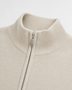 Cardigan homme en maille à fermeture éclair et col montant