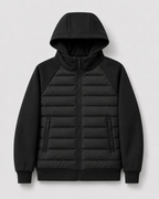 Chaqueta híbrida acolchada de hombre con capucha
