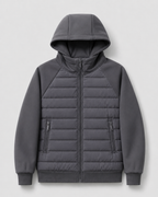Chaqueta híbrida acolchada de hombre con capucha