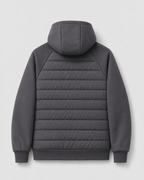 Chaqueta híbrida acolchada de hombre con capucha